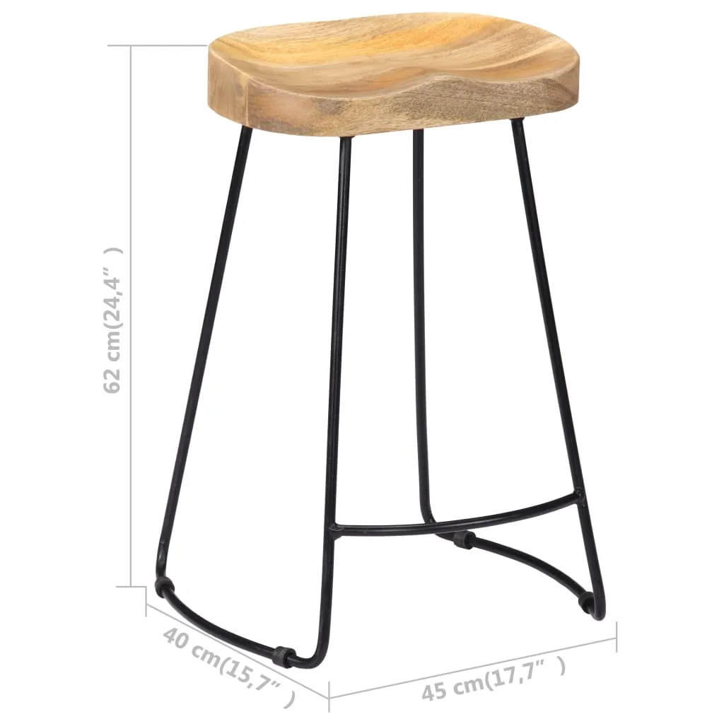 Barové stoličky Gavin 2 ks, mangový masív