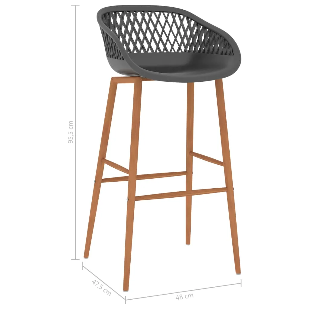 Barové stoličky 4 ks sivé