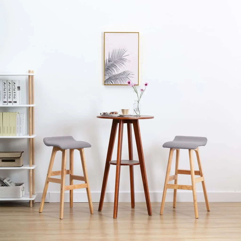 Barové stoličky 2 ks bledosivé látkové