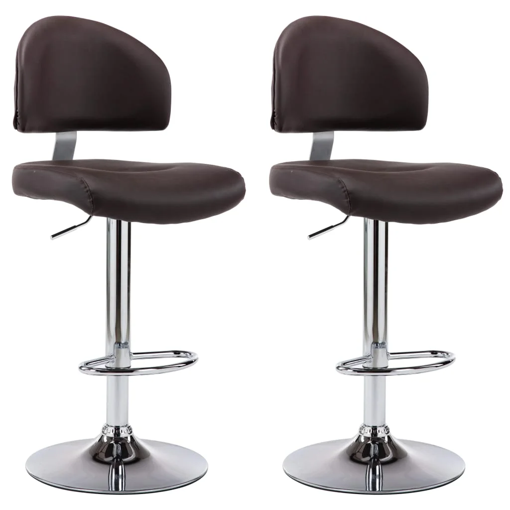 Barové stoličky 2 ks hnedé umelá koža