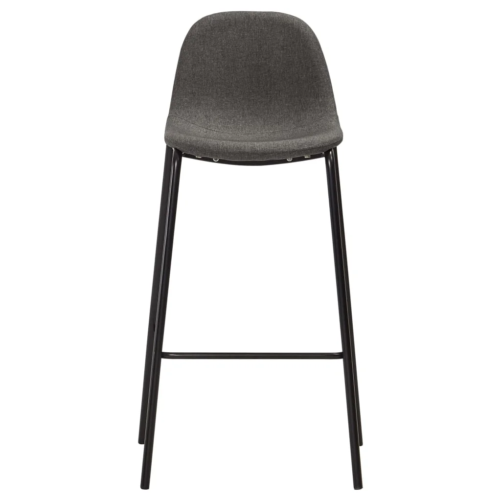 Barové stoličky 2 ks tmavosivé látkové