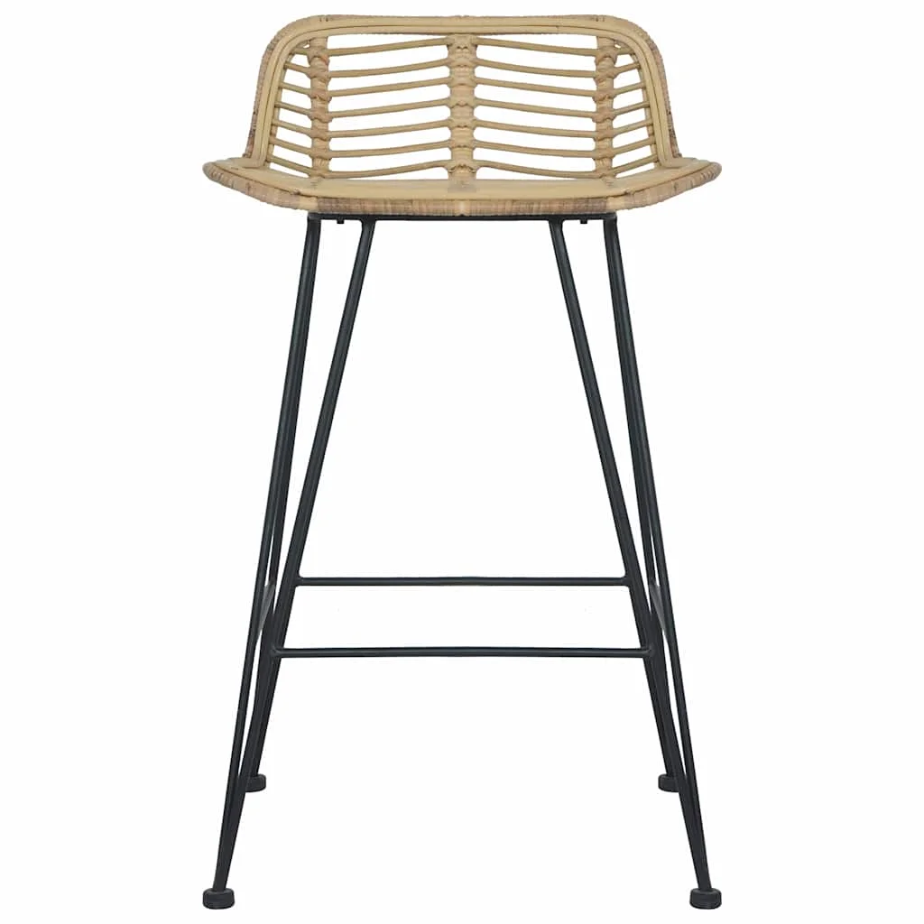 Barové stoličky 2 ks, prírodné, ratan