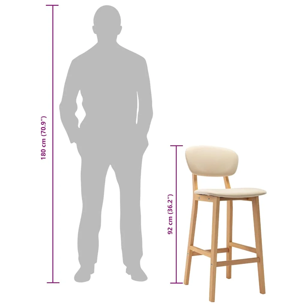 Barové stoličky 2 ks krémové látkové