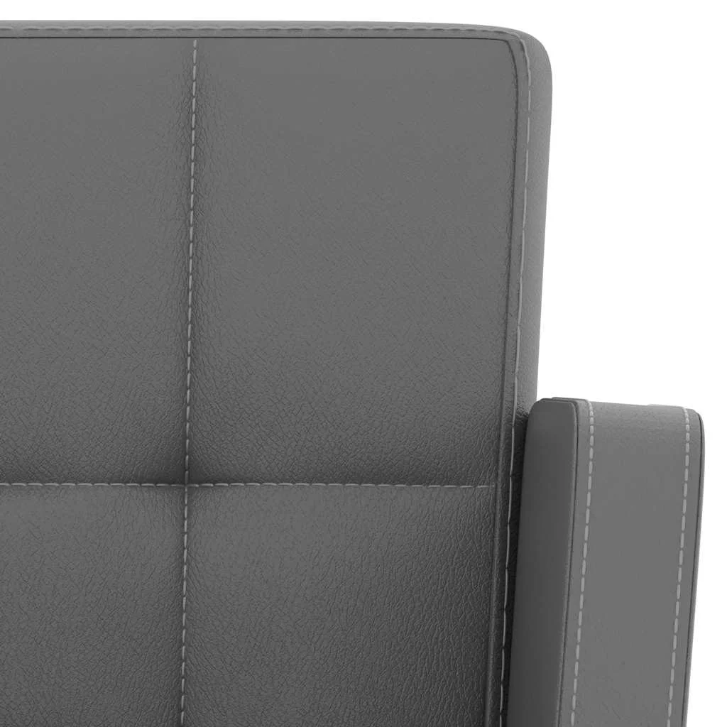 Barové stoličky 2 ks, sivé, umelá koža