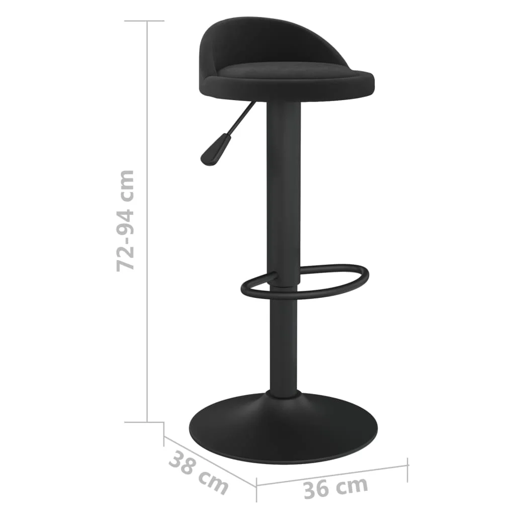 Barová stolička čierna zamatová
