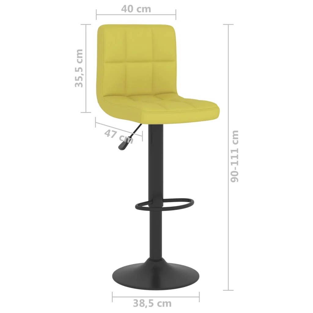 Barové stoličky 2 ks zelené látkové