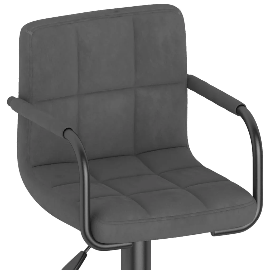 Barové stoličky 2 ks tmavosivé zamatové