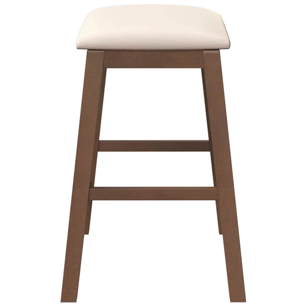 Barové stoličky s vankúšmi 2 ks Hnedá guma z masívneho dreva