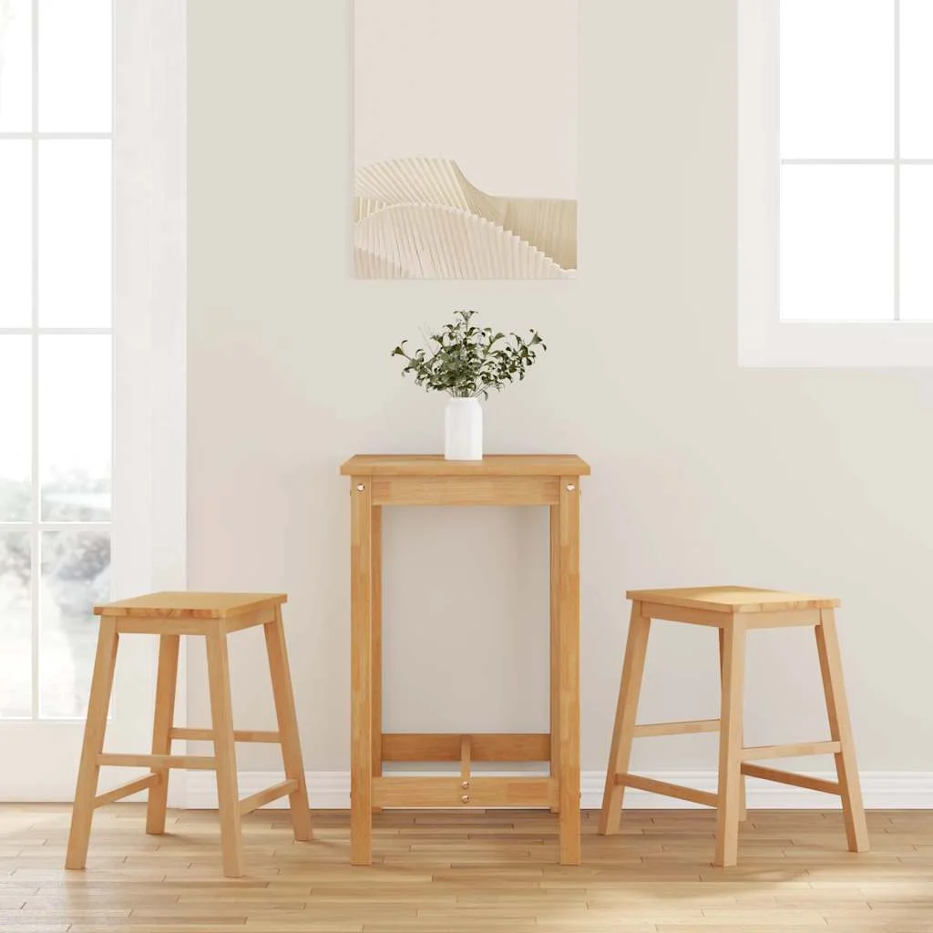 barové stoličky 2 ks Guma z masívneho dreva