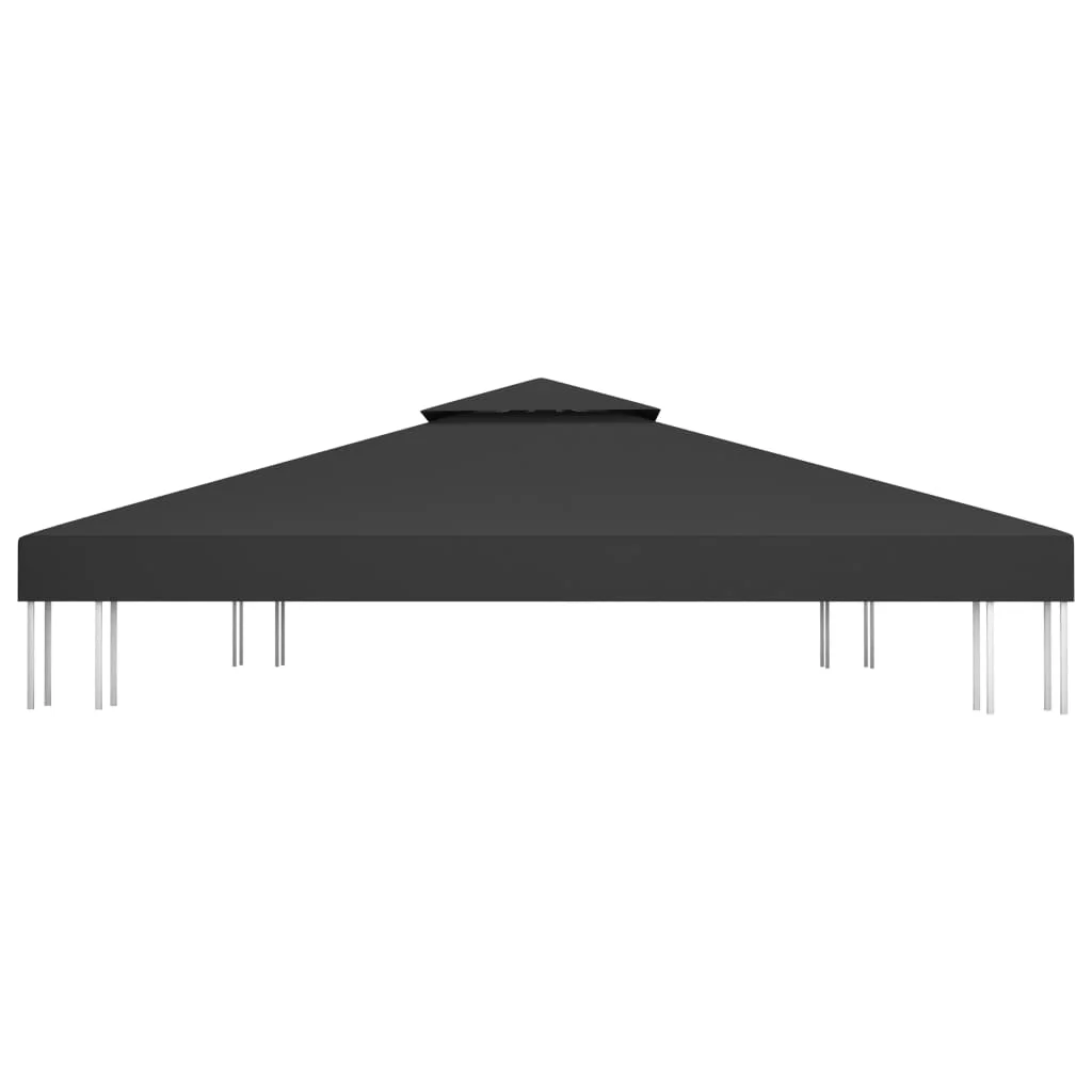 Dvojitá strieška na altánok 310 g/m², 4x3 m, čierna
