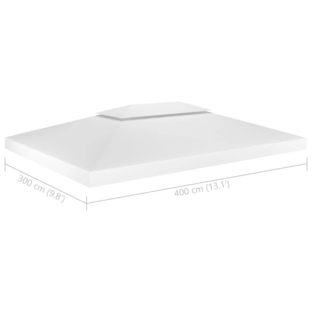 Dvojitá strieška na altánok 310 g/m², 4x3 m, biela