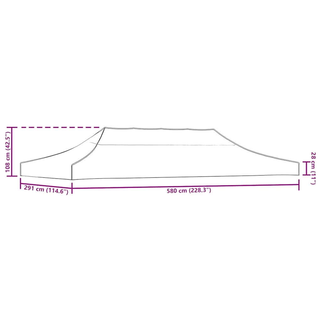Strecha na párty stan 6x3 m, vínová 270 g/m²