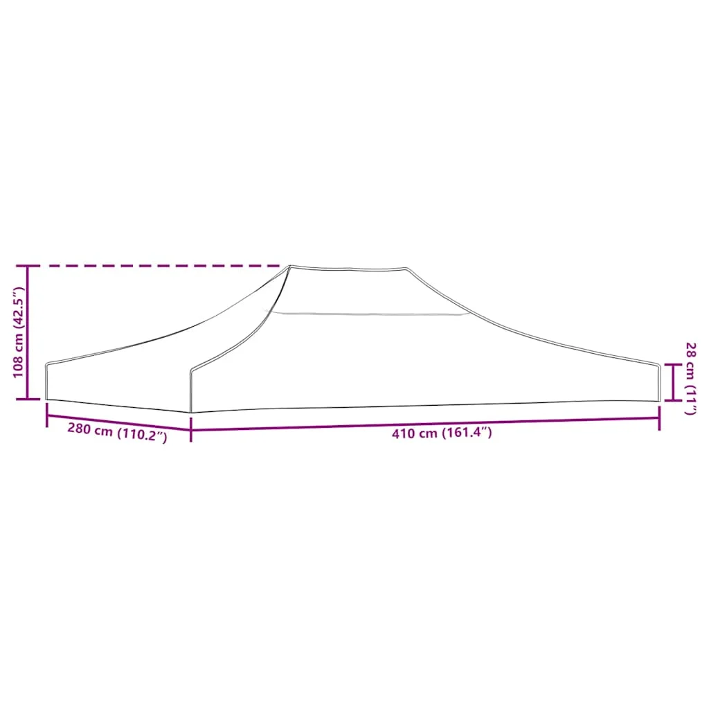 Strecha na párty stan 4x3 m, sivohnedá 270 g/m²