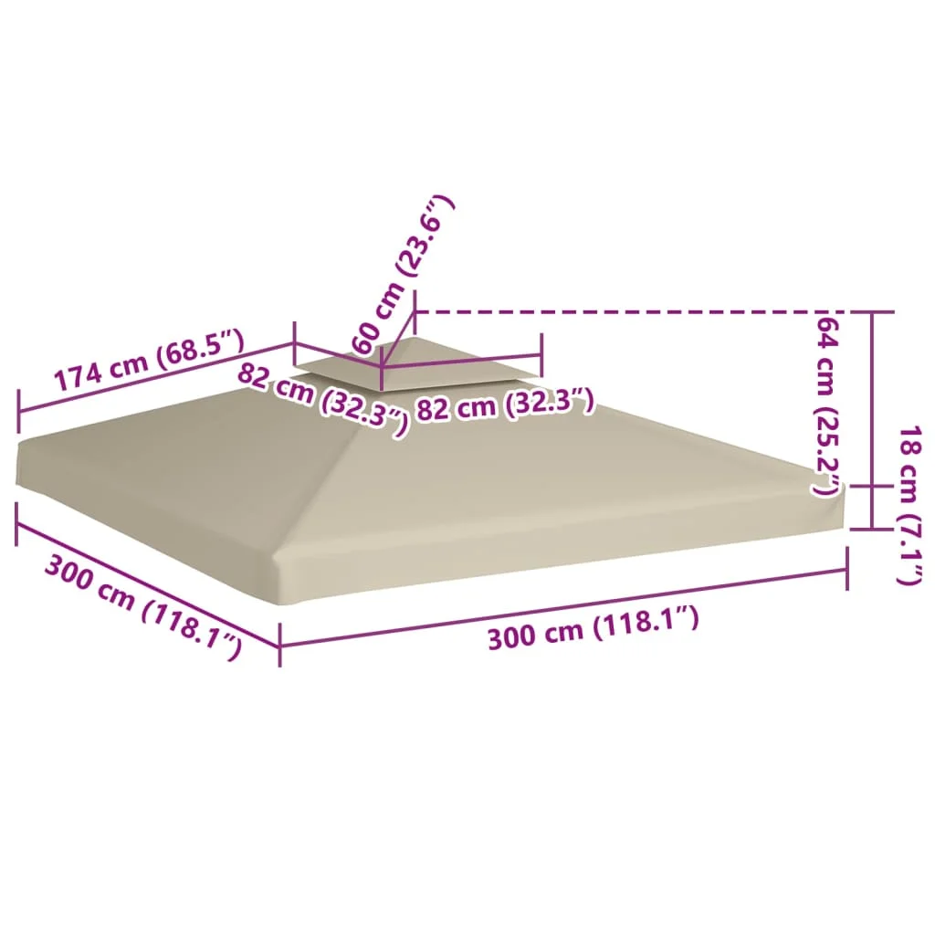 Náhradná strieška na altánok 310 g/m², zelená 3x3 m