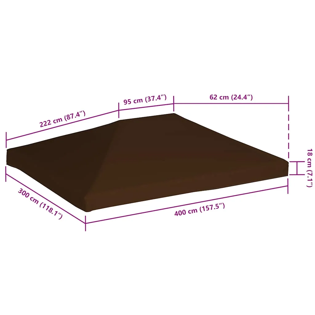 Strieška na altánok 310 g/m² 3x4 m, hnedá
