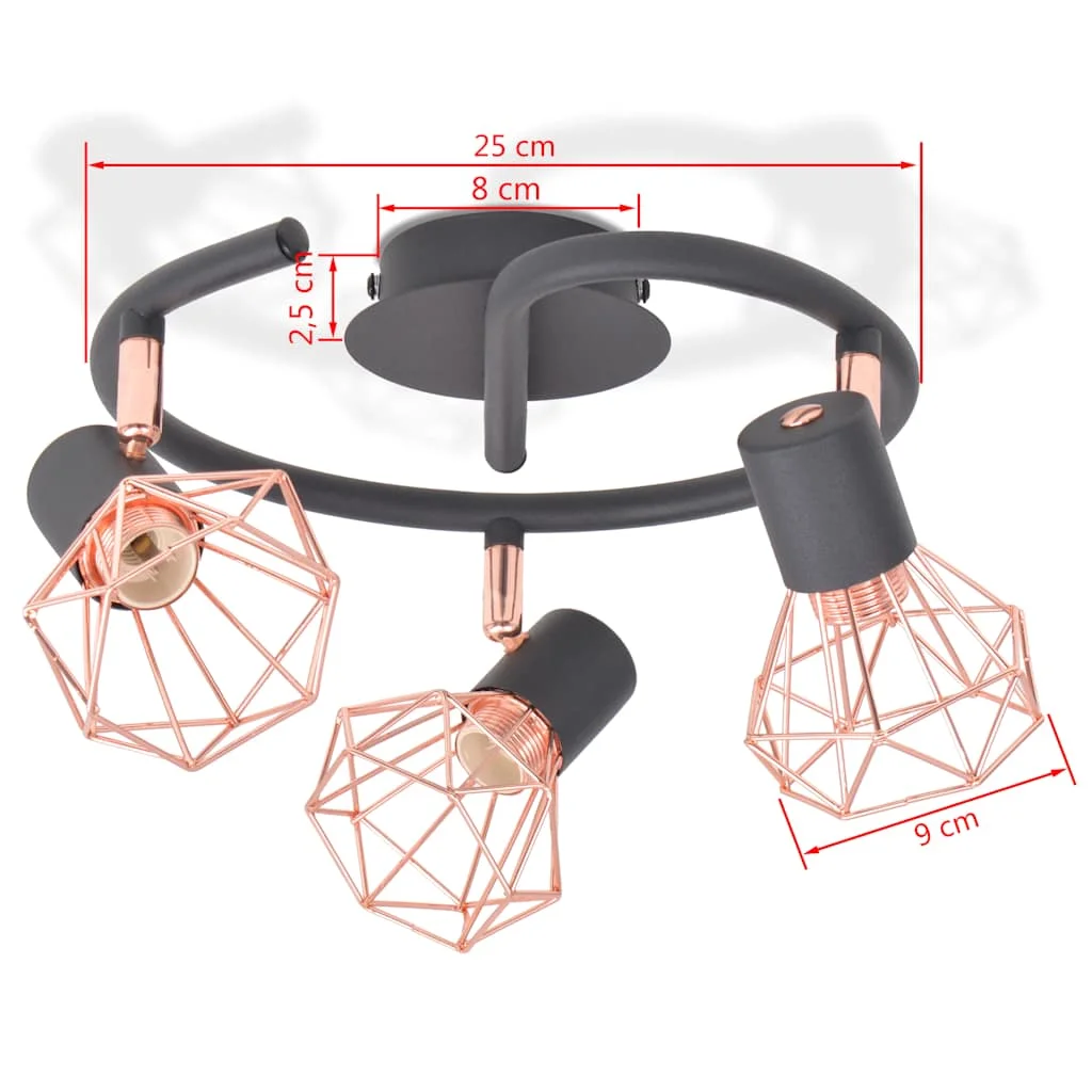 Stropné svietidlo s 3 LED žiarovkami, 12 W