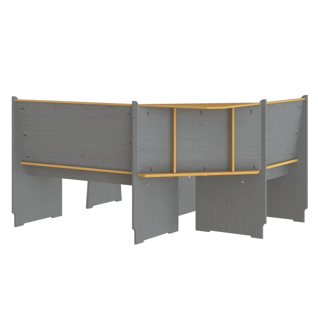 3-dielna jedálenská súprava REINE,medovo hnedá+sivá, borovicový