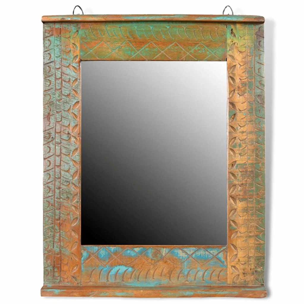 Kúpeľňový nábytok z recyklovaného dreva: skrinka pod umývadlo, zrkadlo