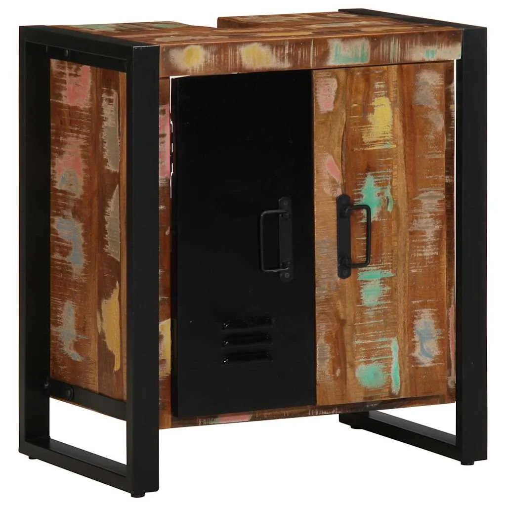 Sada kúpeľňového nábytku Nástenný 4 pcs Masívne obnovené drevo