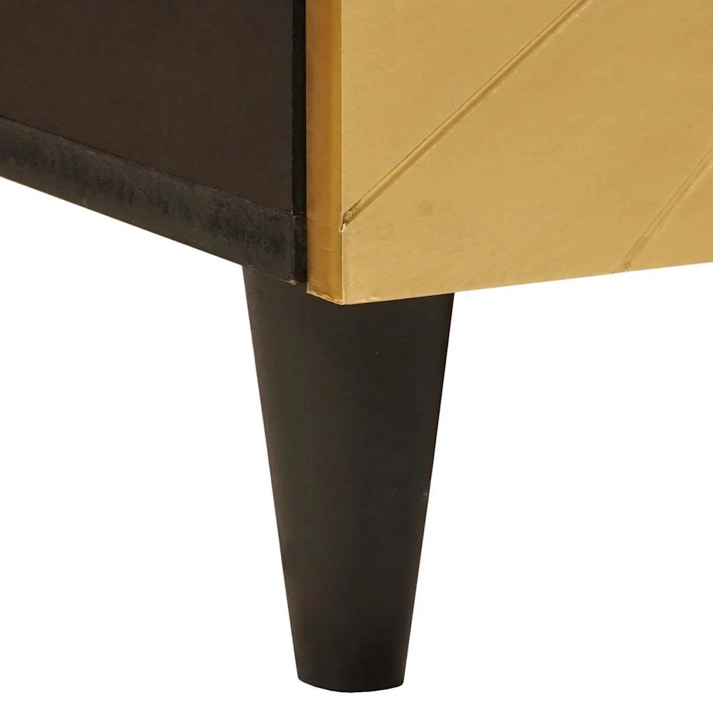 Set kabinetov do kúpeľne so zásuvkou 3 pcs Čierna a zlatá
