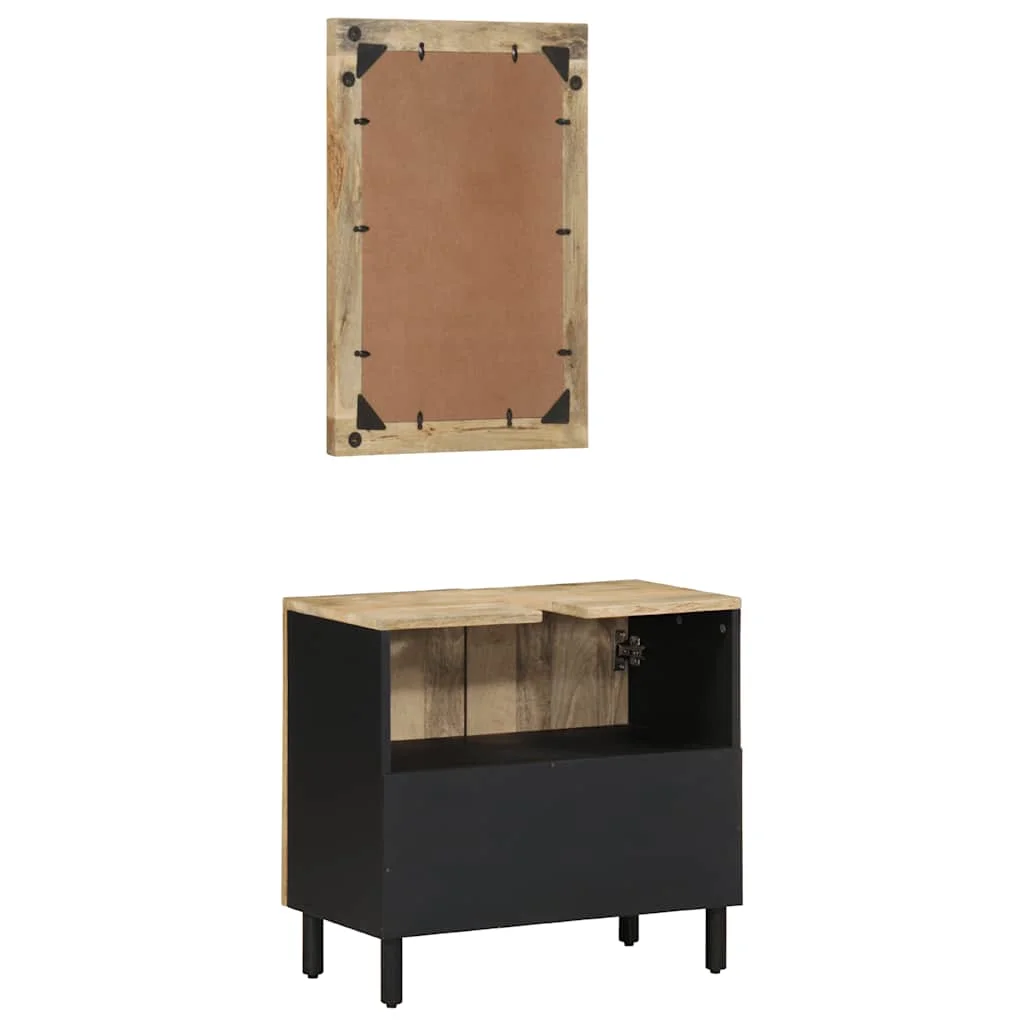 2-dielna súprava kúpeľňového nábytku mangovníkové drevo