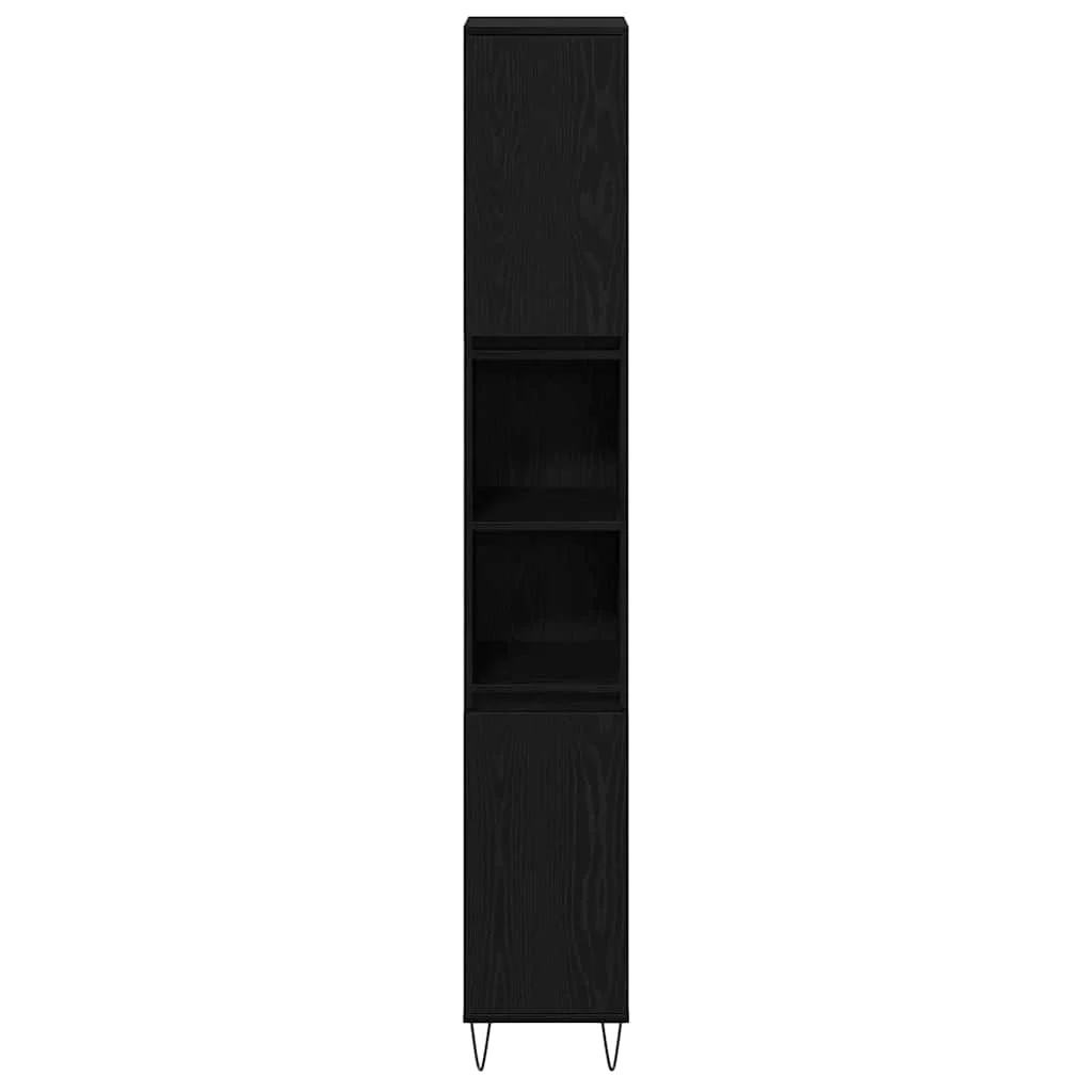 Sada kúpeľňového nábytku 3 pcs Čierny dub 30 x 30 x 190 cm