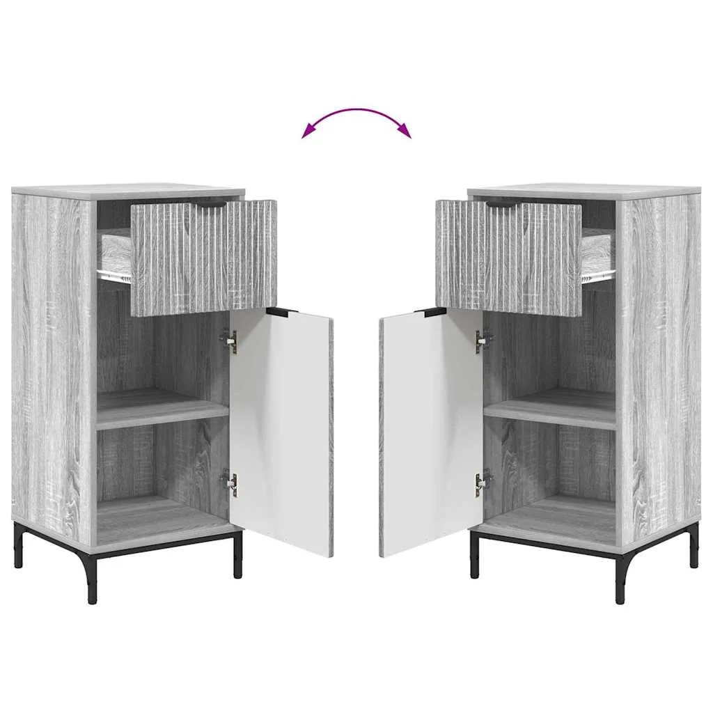 Sada kúpeľňového nábytku so zásuvkou 2 pcs Sivý Sonoma