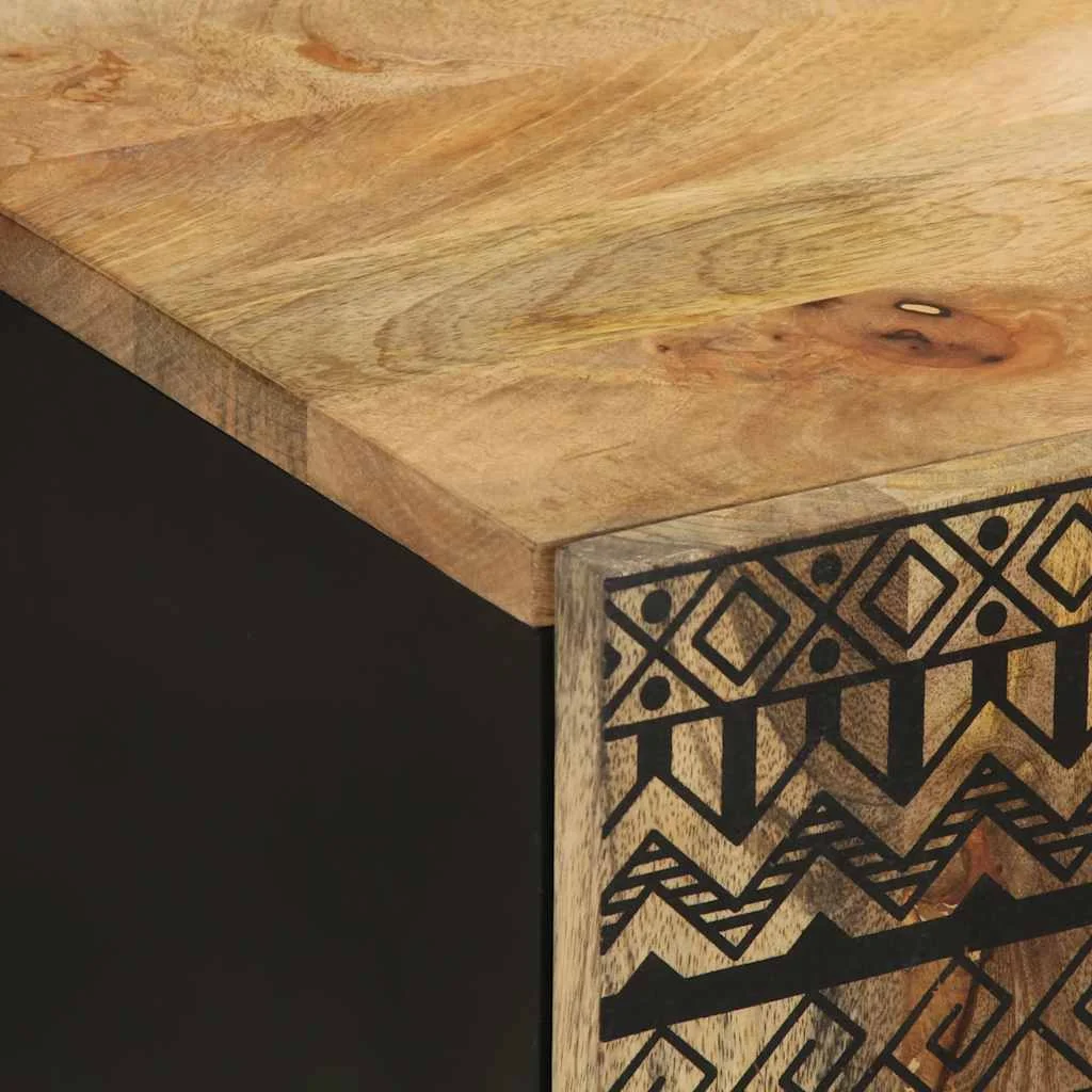 Kúpeľňová závesná skrinka Čierna Masívne drevo Mango