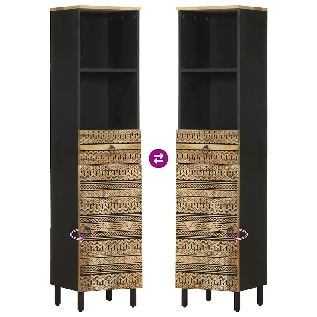 Kúpeľňová skrinka 38x33,5x160 cm Masívne drevo Mango