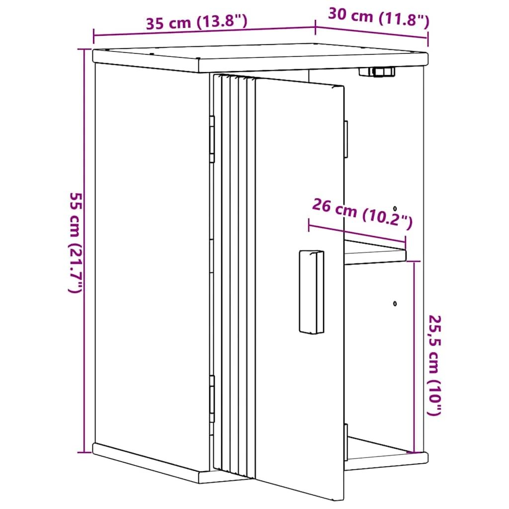 Kúpeľňová skriňa Olden Hnedá 35 x 30 x 55 cm Borovicový masív