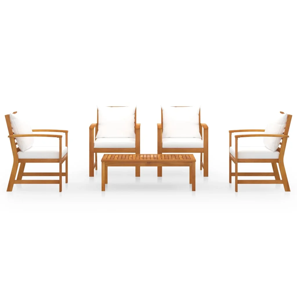 5-dielna záhradná sedacia súprava s podložkami akáciový masív
