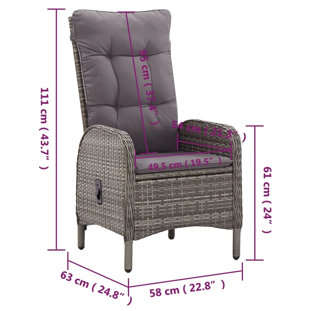 11-dielna záhradná jedálenská súprava sivá polyratanová