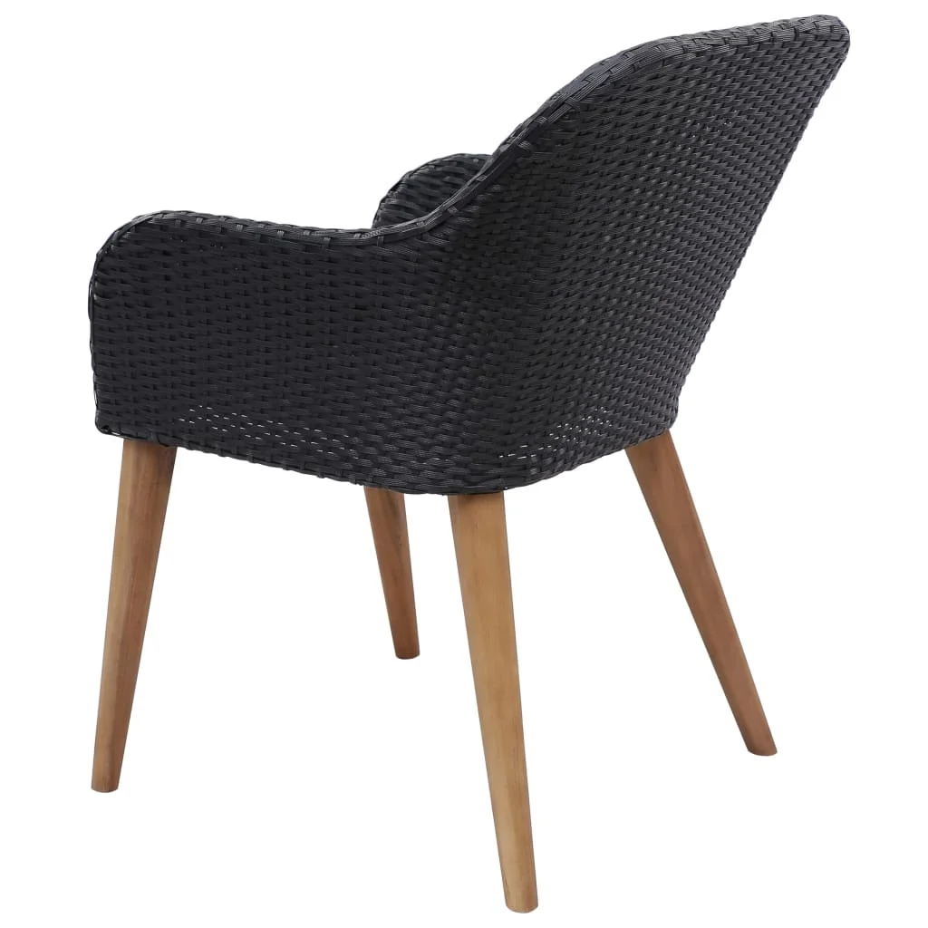 5-dielna záhradná jedálenská súprava čierna