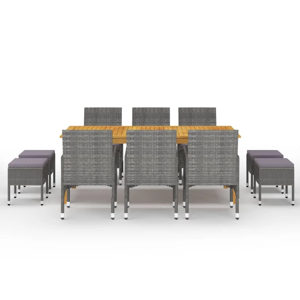 11-dielna záhradná jedálenská súprava sivá
