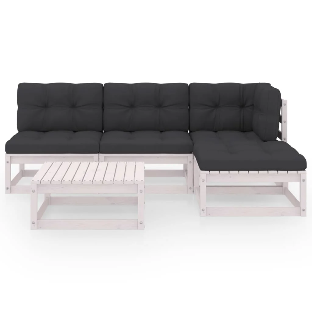 5-dielna záhradná súprava s podložkami, borovicový masív