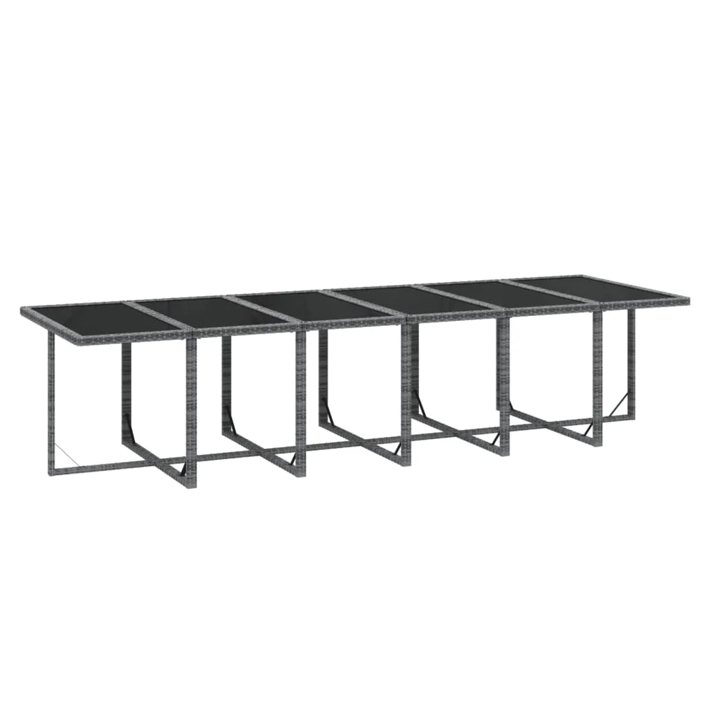 13-dielna záhradná jedálenská súprava s vankúšmi polyratan sivá