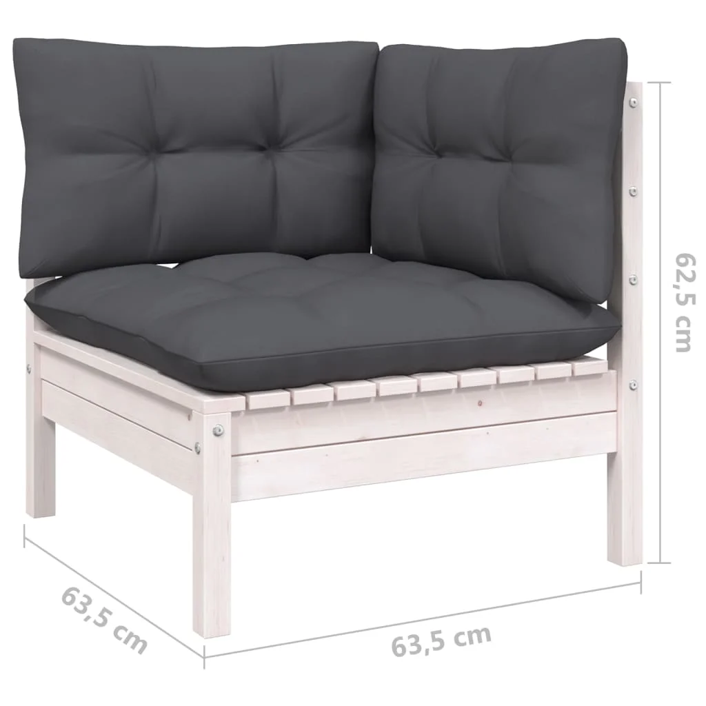 3-dielna záhradná súprava s vankúšmi borovicový masív