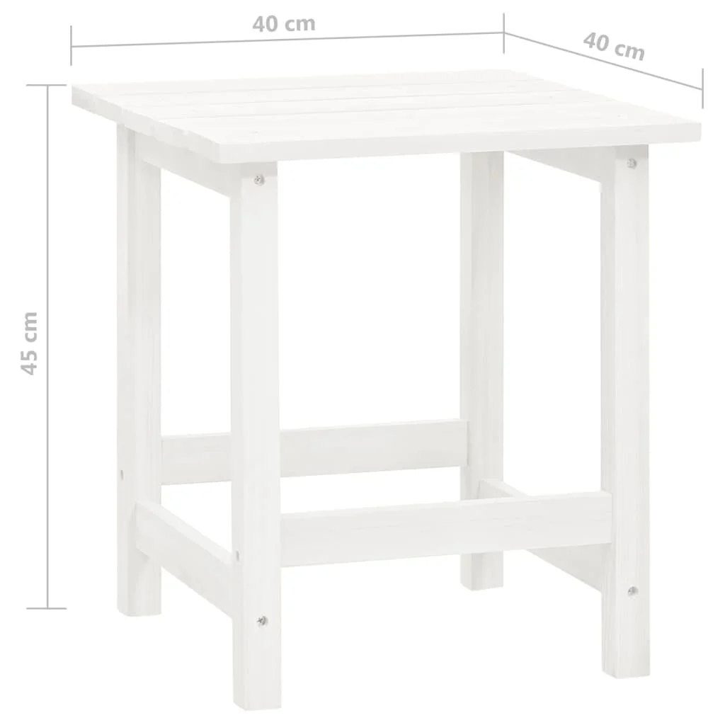 Záhradná stolička Adirondack so stolíkom jedľový masív biela