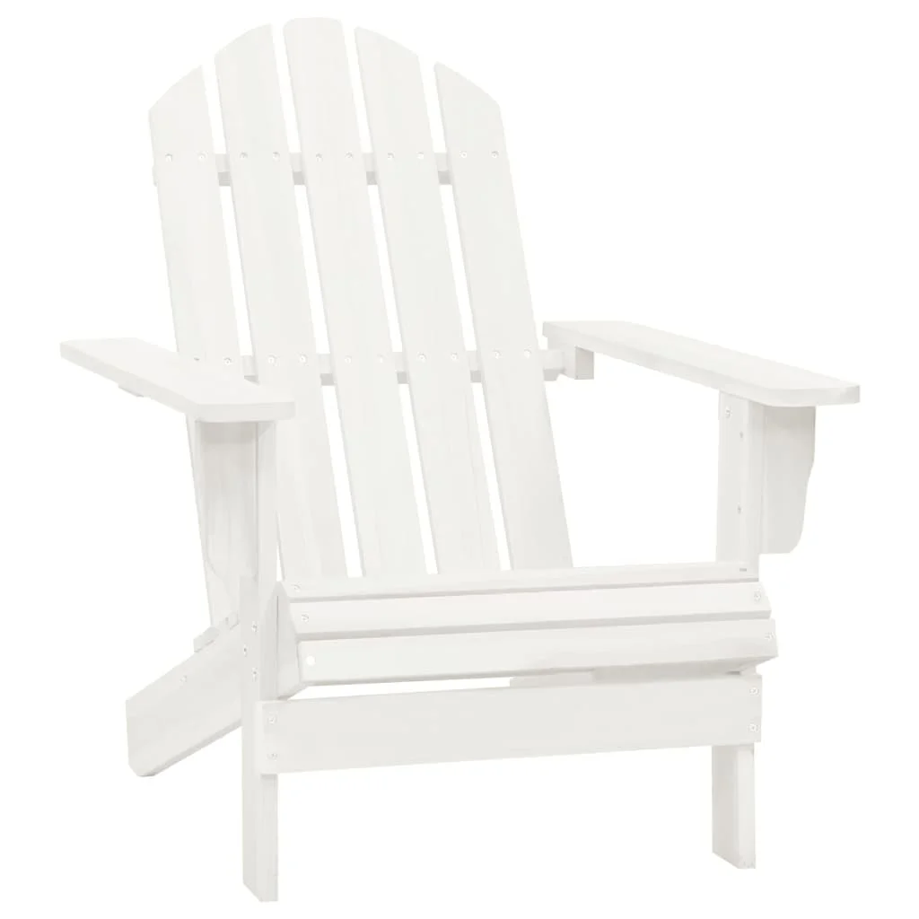 Záhradná stolička Adirondack so stolíkom jedľový masív biela