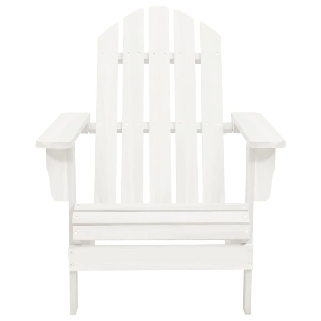 Záhradná stolička Adirondack so stolíkom jedľový masív biela