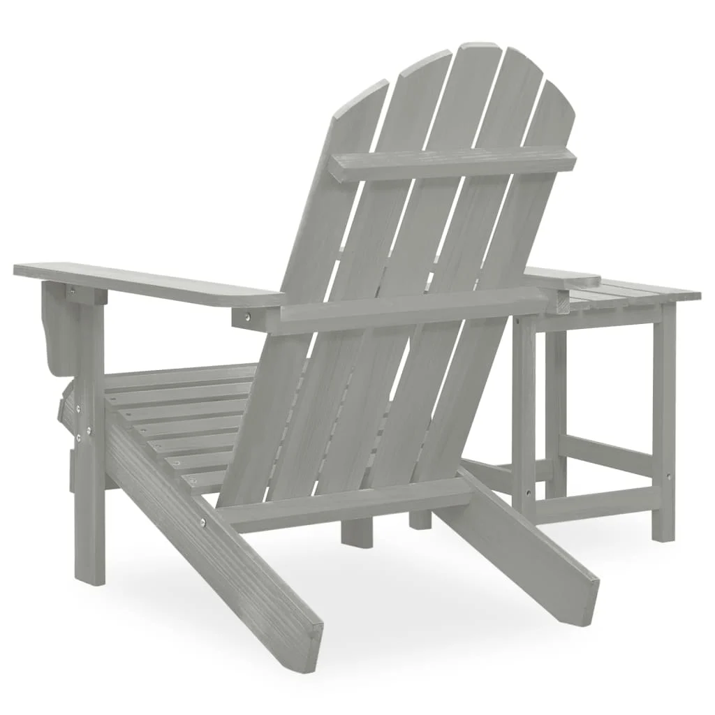 Záhradná stolička Adirondack so stolíkom jedľový masív sivá
