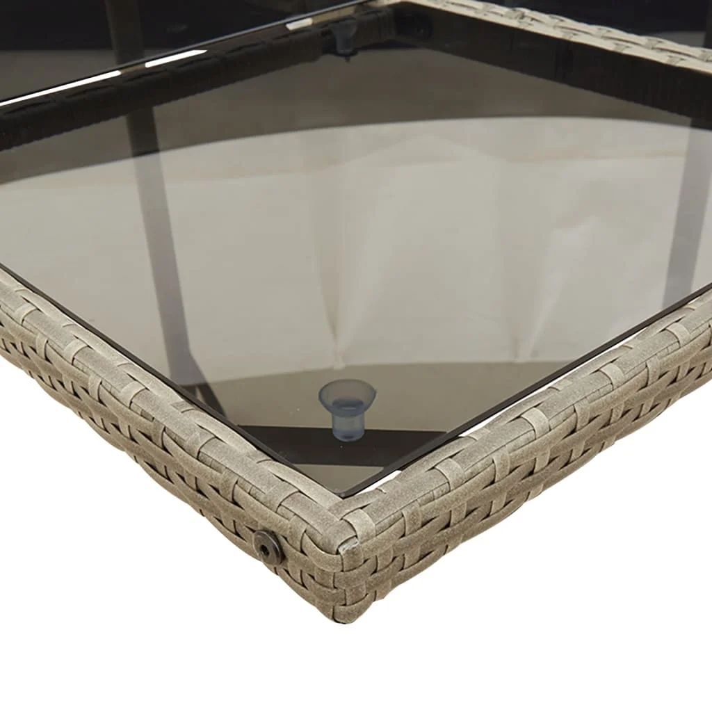 13-dielna záhrad. jedálenská súprava s vankúšmi sivá polyratan