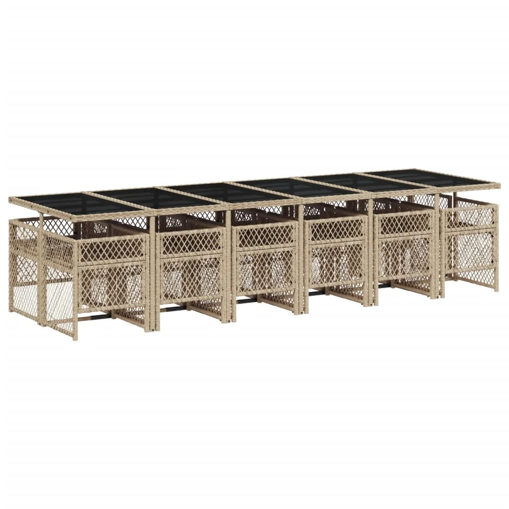 13-dielna záhrad. jedálenská sada vankúše béžová polyratan