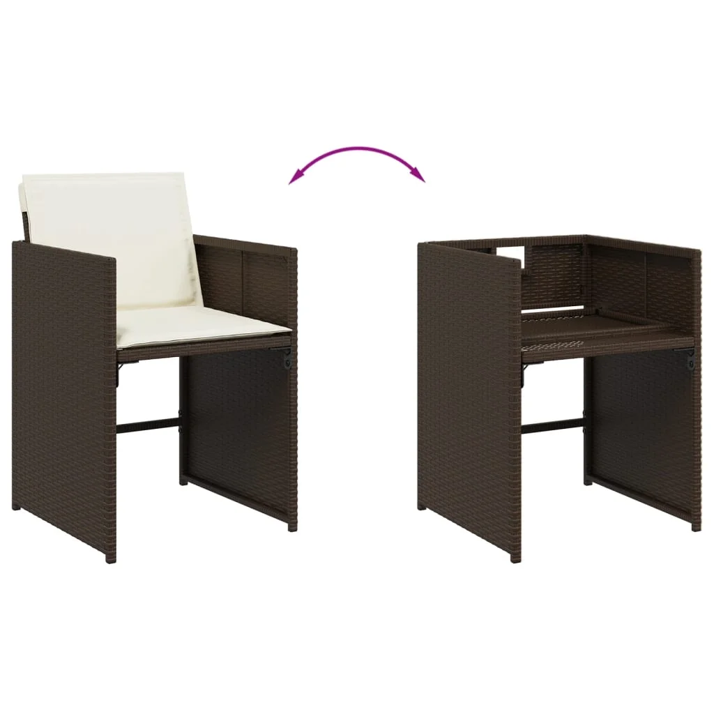 13-dielna záhradná jedálenská súprava vankúše hnedá polyratan