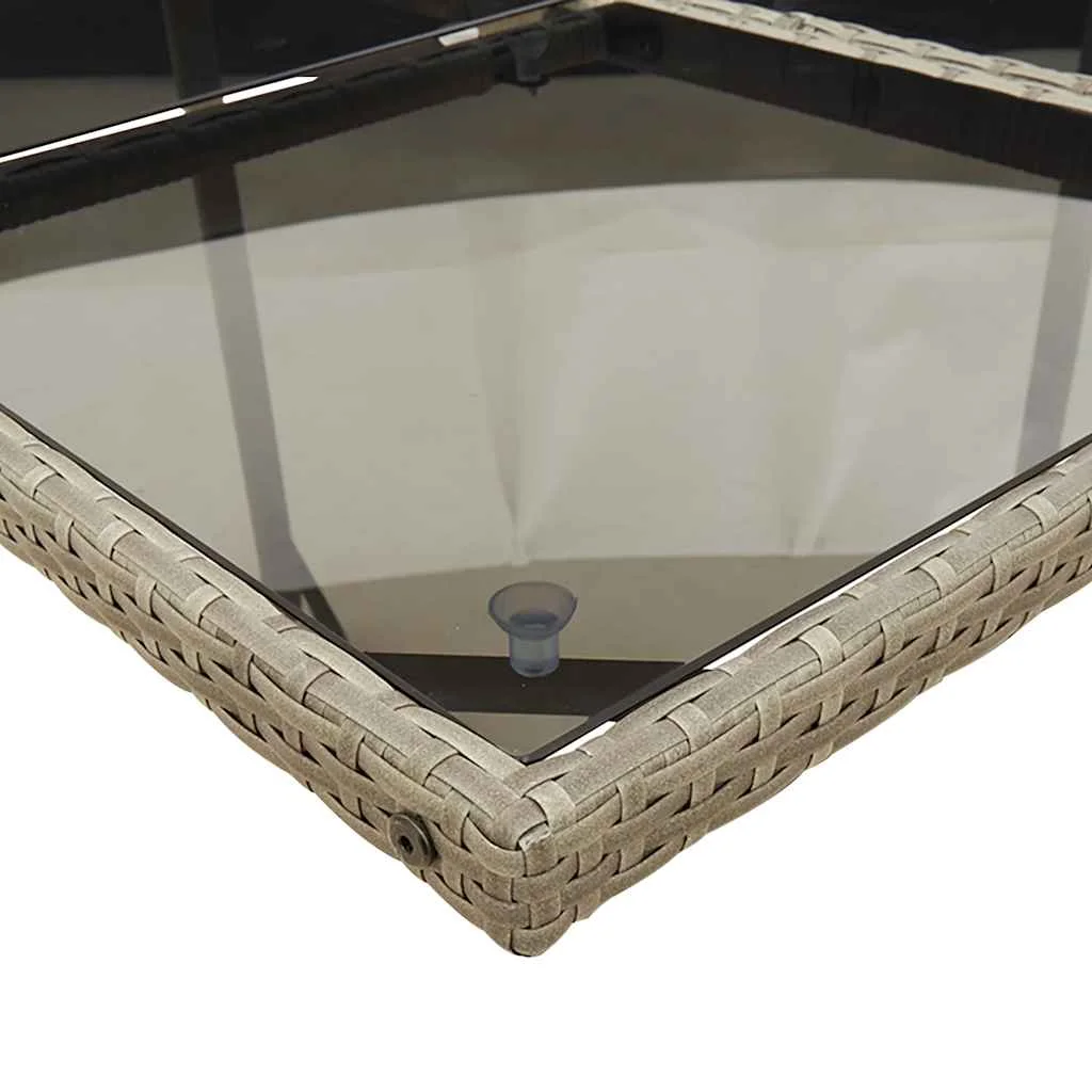 13-dielna záhrad. jedálenská súprava s vankúšmi sivá polyratan