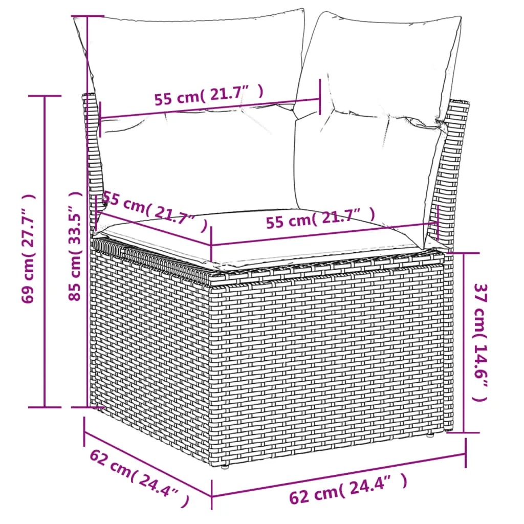 11-dielna záhradná jedálenská súprava vankúše béžová polyratan