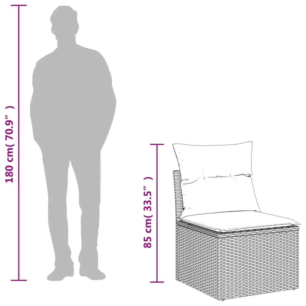 6-dielna záhradná súprava pohoviek s vankúšmi béžová polyratan