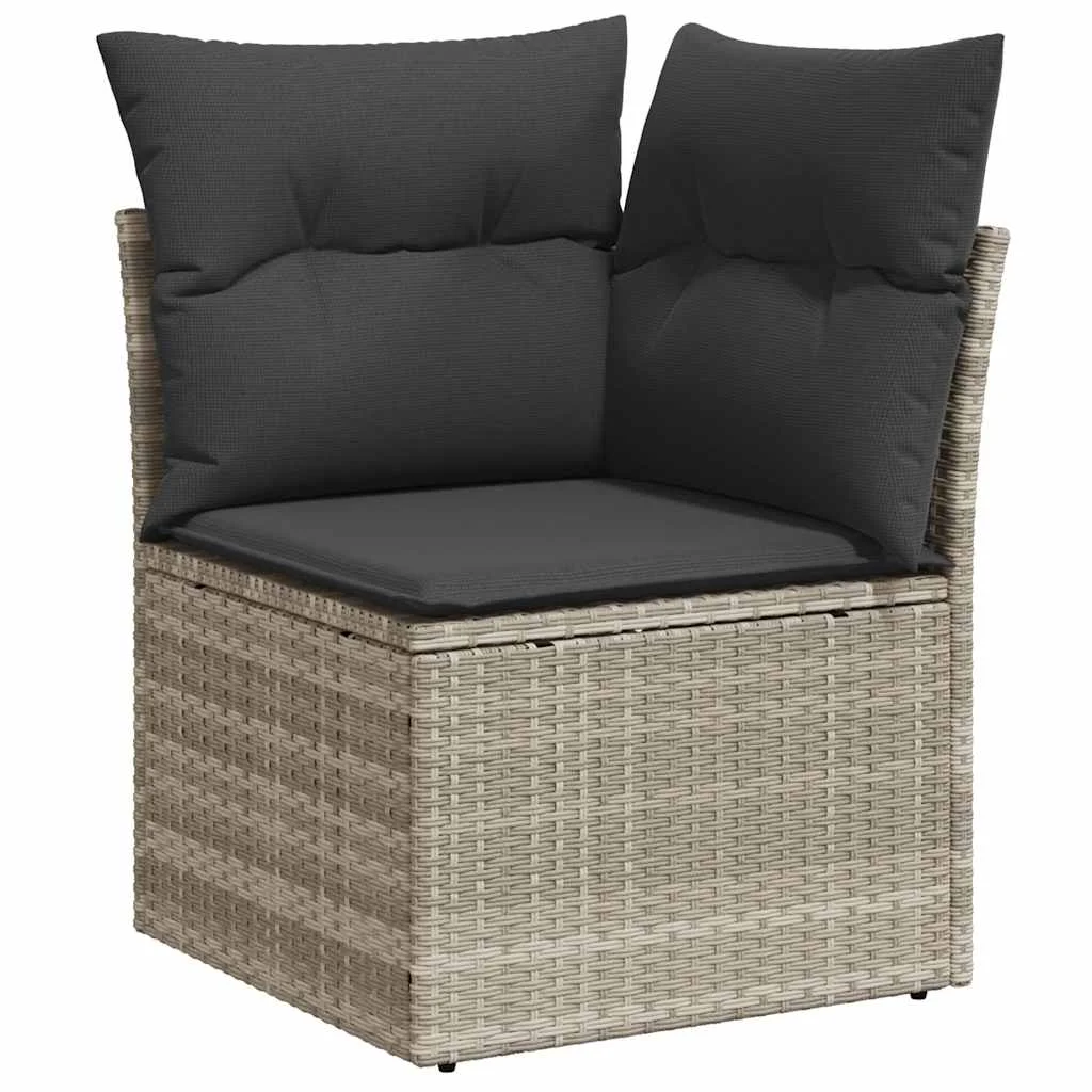 6-dielna záhradná sedacia súprava s podložkami svetlosivá