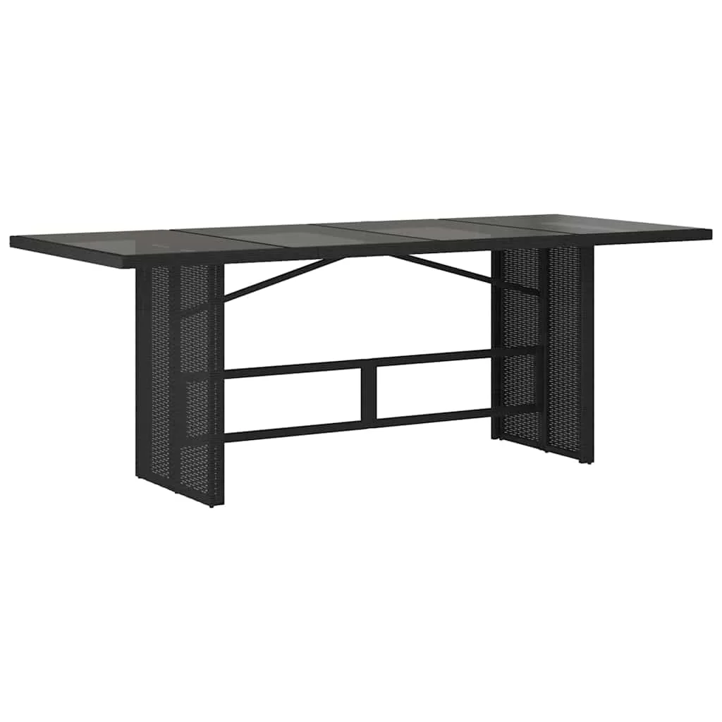 Záhradný jedálenský set s vankúšom 9 pcs Čierna polyratan