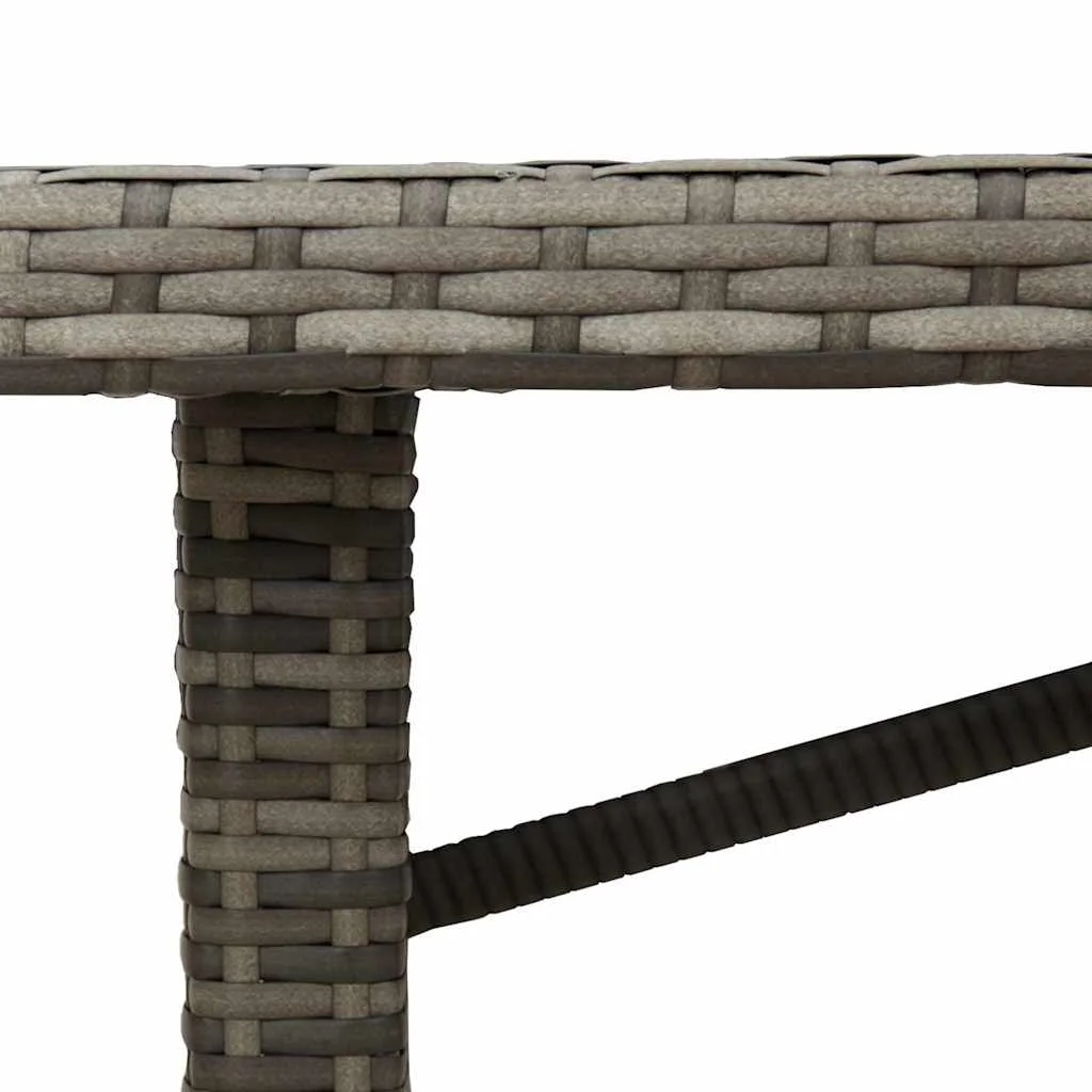 Záhradný jedálenský set s vankúšom 7 pcs Sivá polyratan